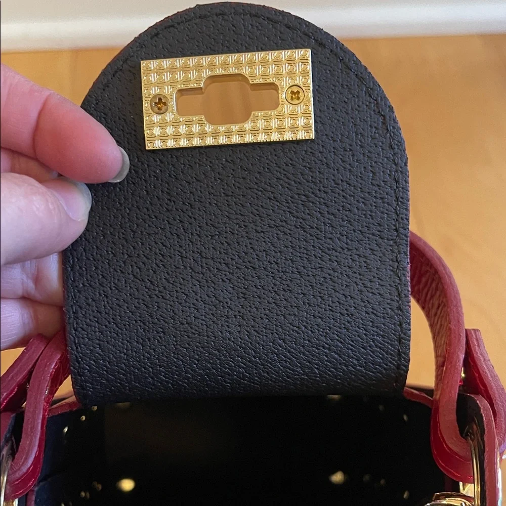 NWT Anna Paola Genuine Italian Leather Cherry Red Handbag - Picture 10 of 16